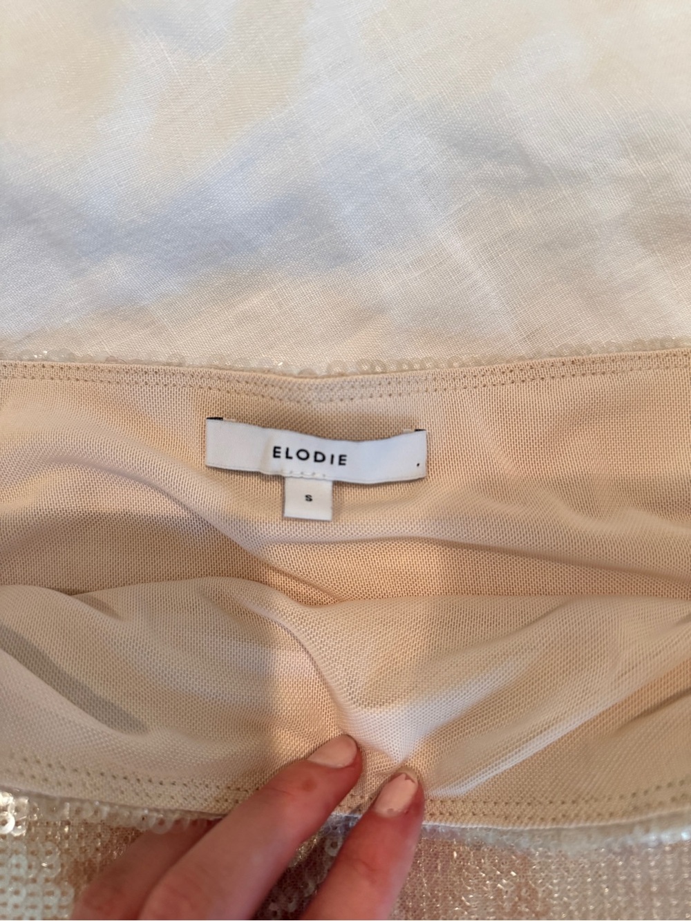 Elodie Reed Sequin Mini Skirt - Champagne - Picture 2 of 2